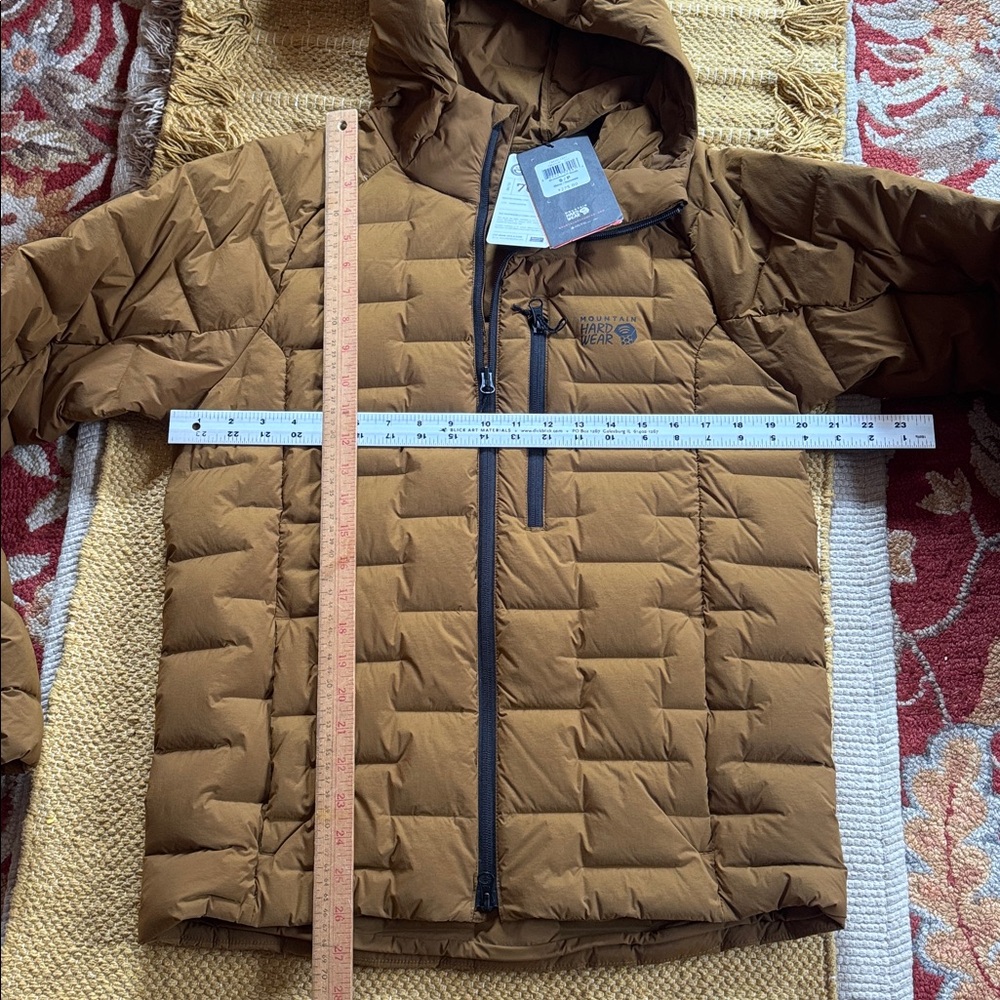 Mountain Hardwear stretchdown hoody jacket full zip golden brown mens S NEW - Picture 5 of 11